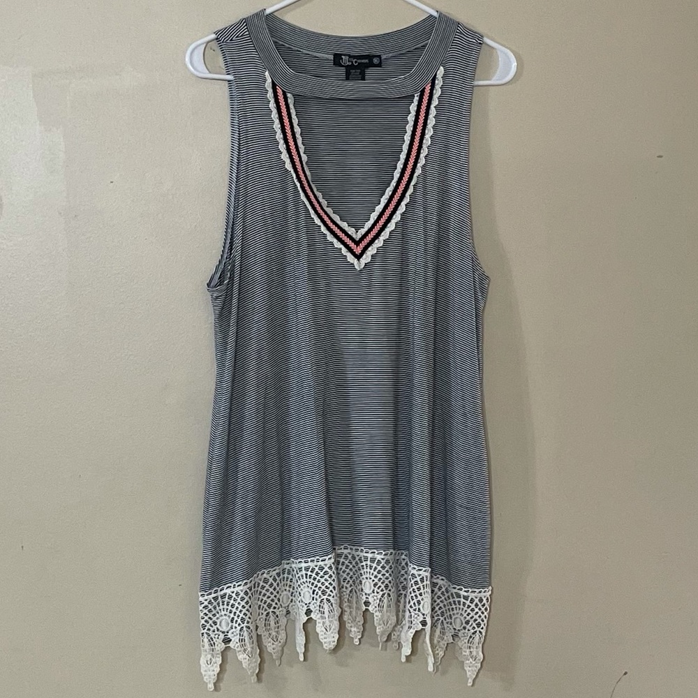 NWOT Miss Chievous Striped Blouse Size XL